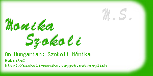 monika szokoli business card