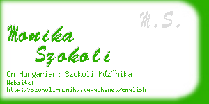 monika szokoli business card